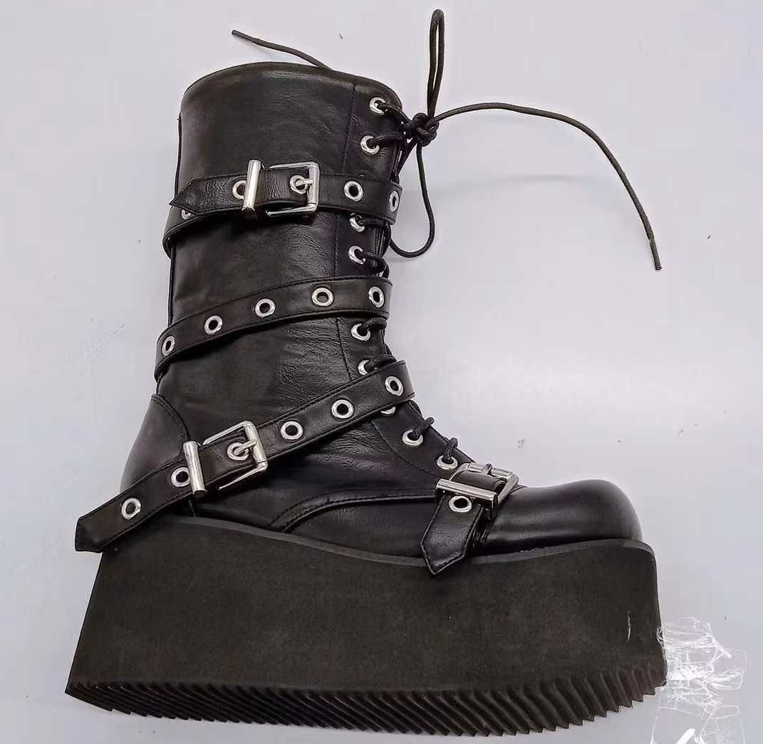 Buty do połowy łydki wysoka platforma