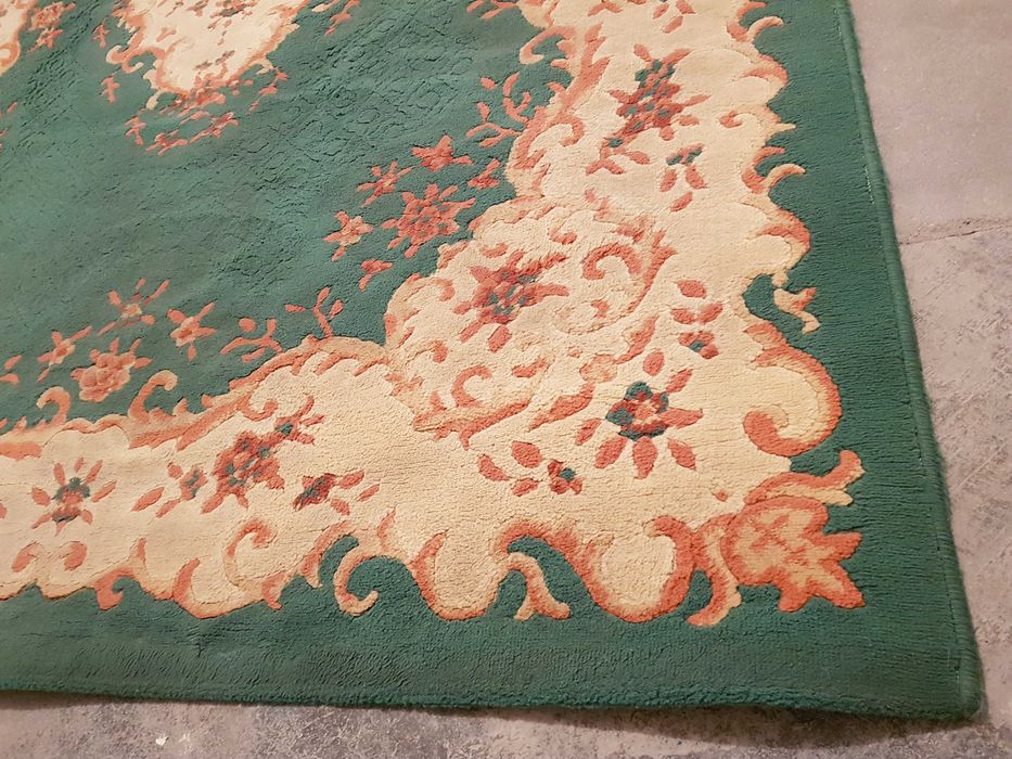 Wyprany dywan zielono beżowy orientalny 162x228cm