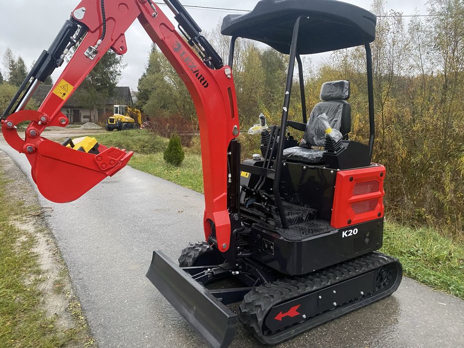 Minikoparka Lazard nowa K20 silnik kubota 3 cylindry ramię skrętne 2m