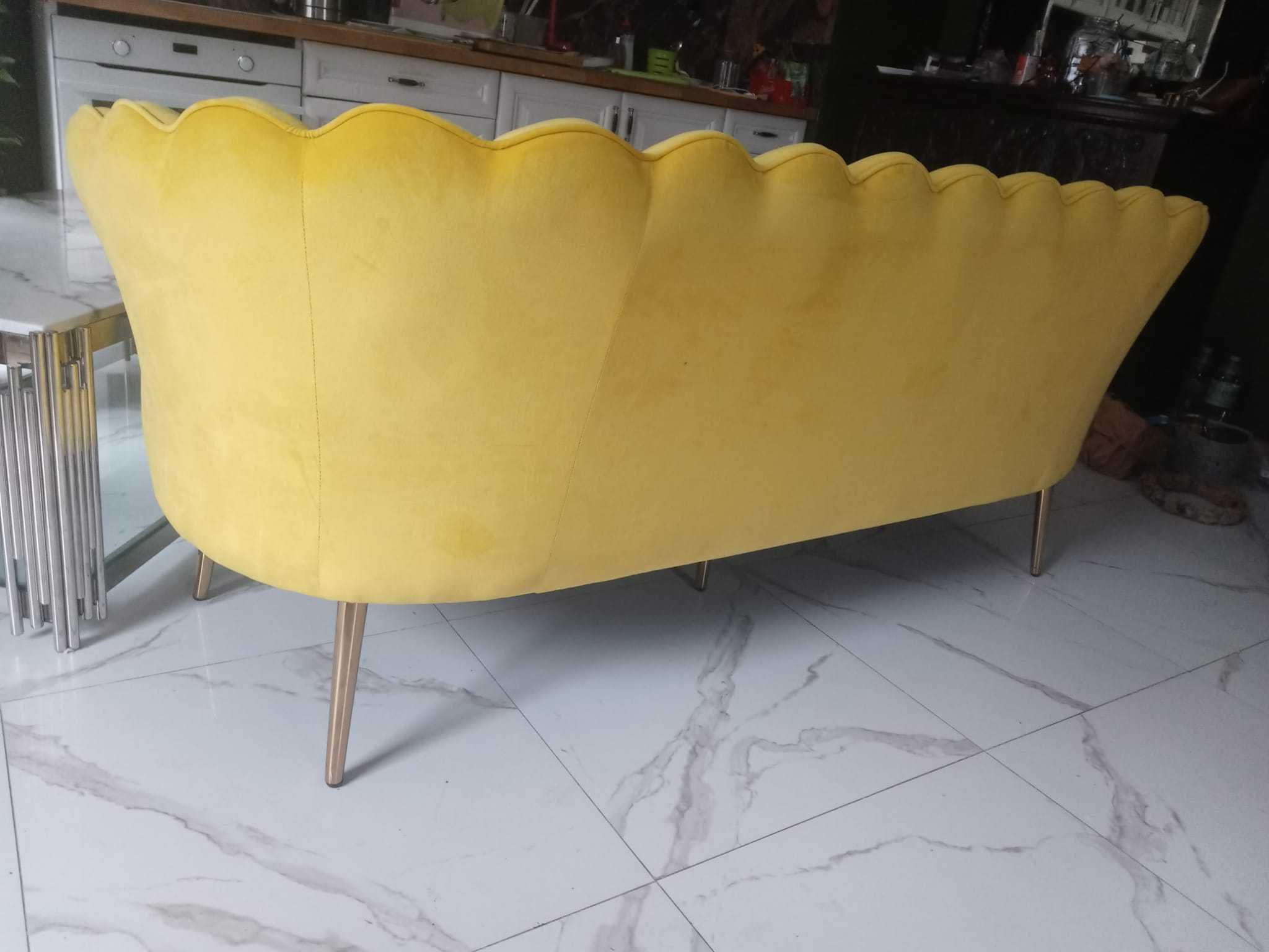 Sofa żółta elegancka AGATA MEBLE