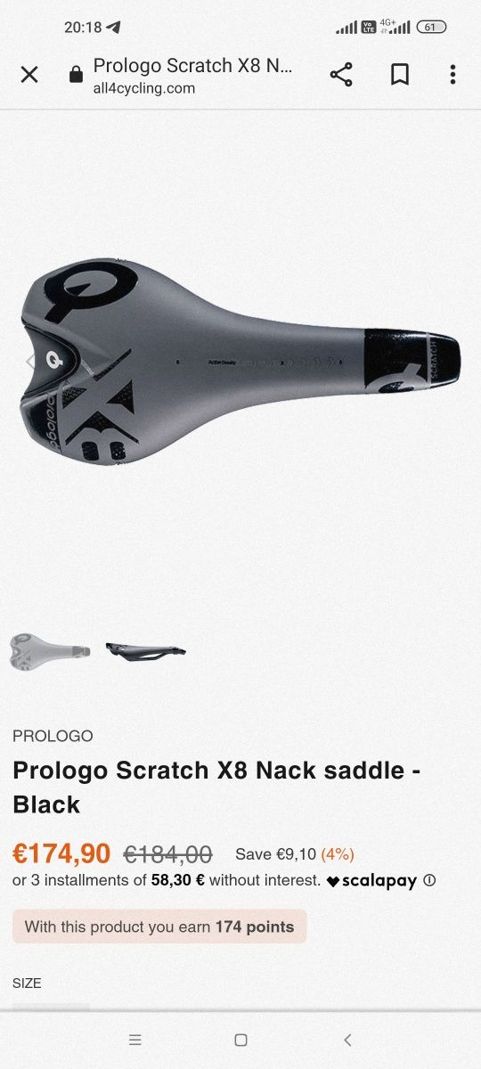 Сиденье новое Prologo Scratch carbon X8 Nack