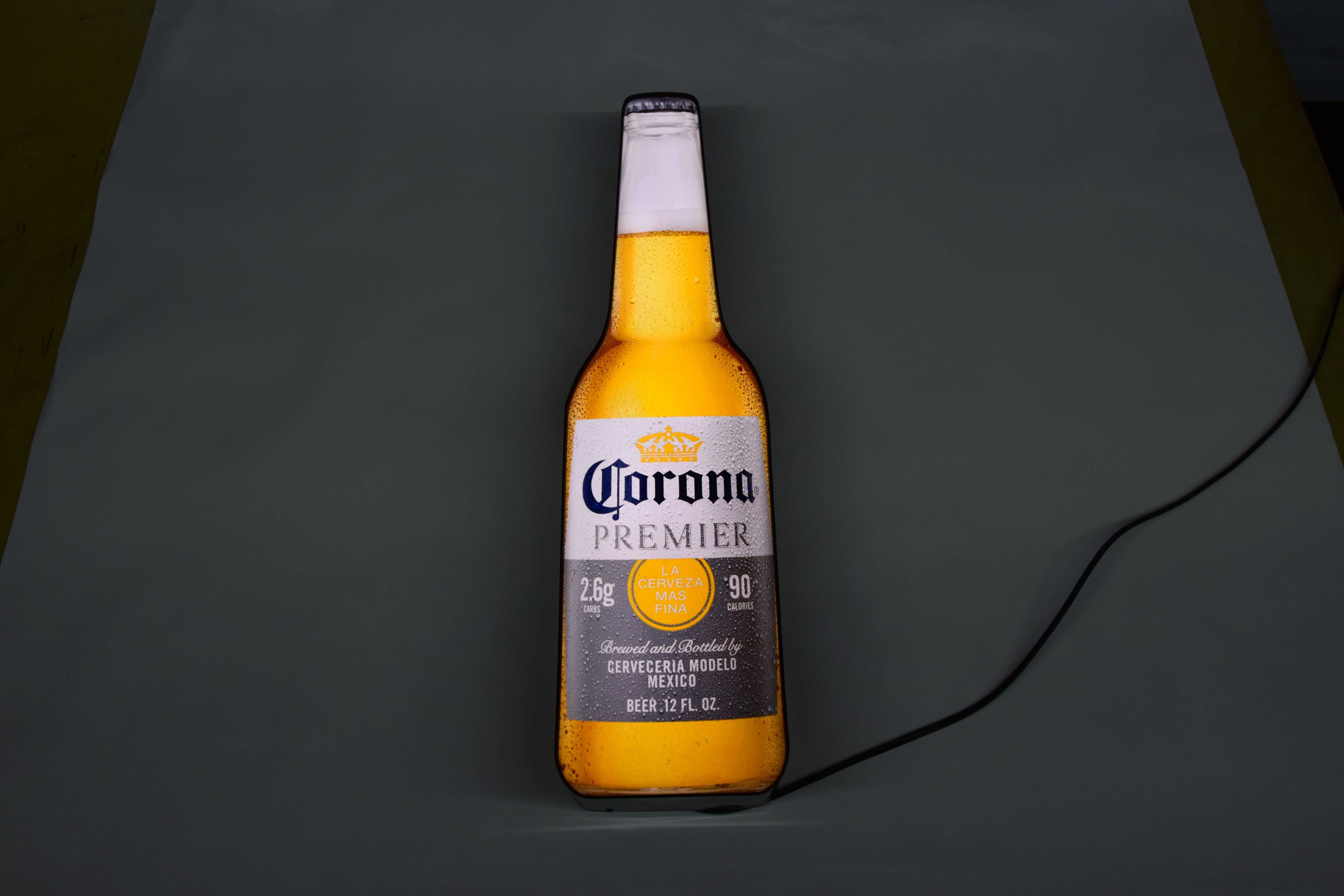 LED Neon CORONA BEER, Podświetlana butelka, Reklama do baru, Prezent