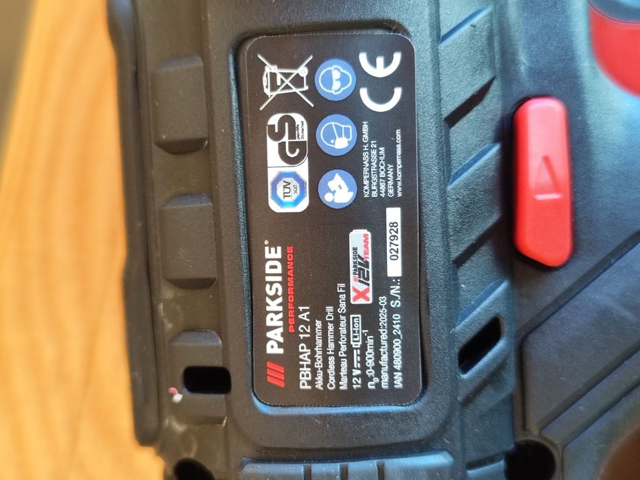 Акумуляторний перфоратор PARKSIDE PERFORMANCE PBHAP 12 A1