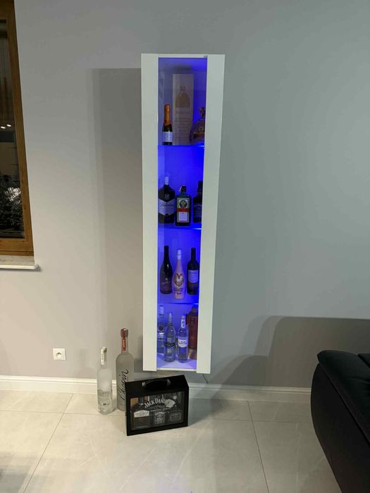 Witryna regał szafka z półkami led