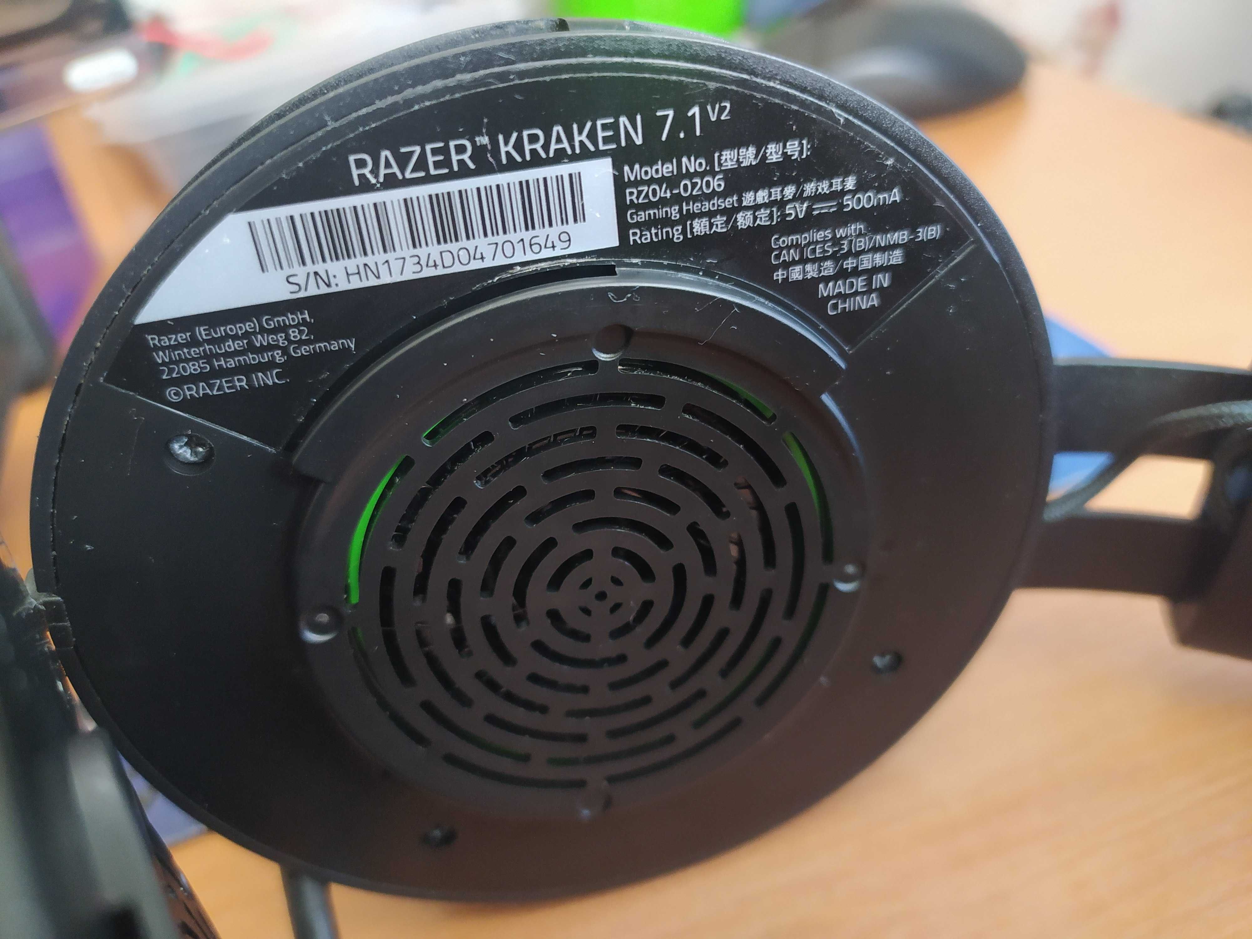 Оригінальні ігрові навушники Razer Kraken 7.1 V2