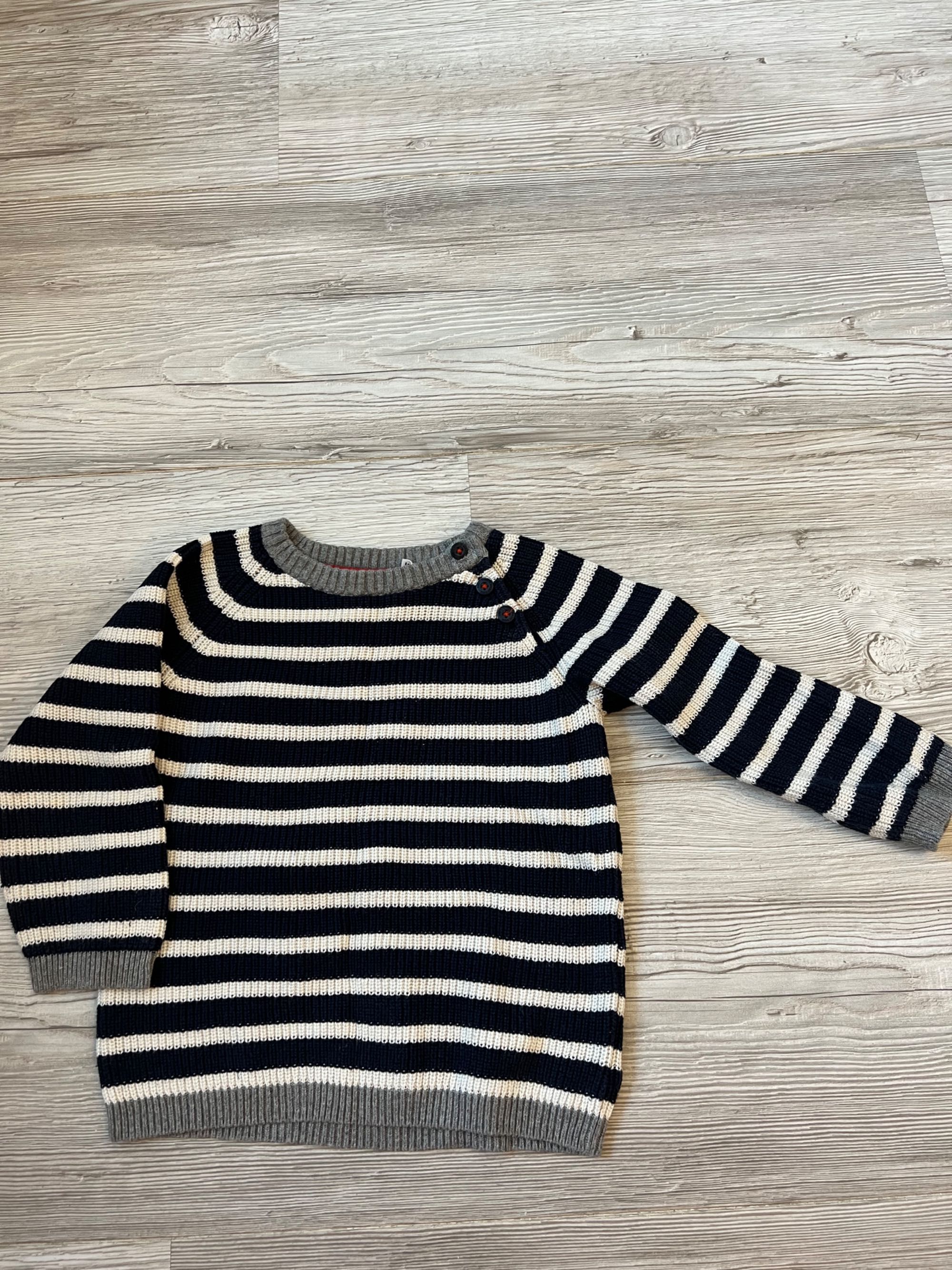 Sweterek, swetr chłopięcy granatowy beż H&M 92 jak NOWY