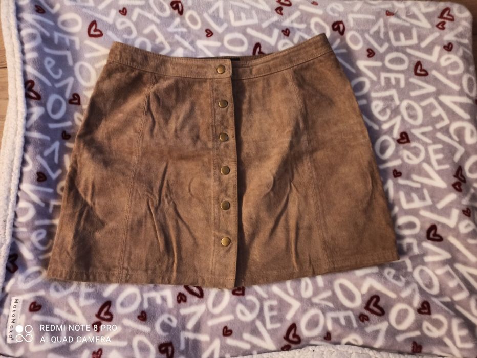 Brązowa skórzana spodniczka