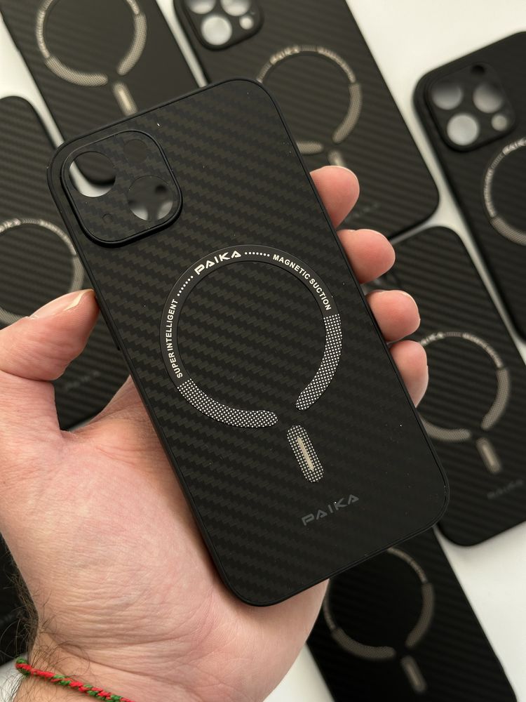 Чохол Paika Carbon для IPhone від 11 pro до 15 Pro Max