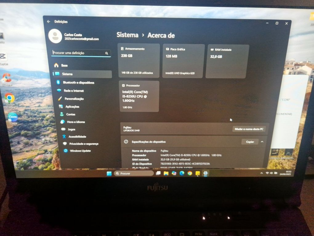 Fujitsu Lifebook E449 32Gb de RAM!