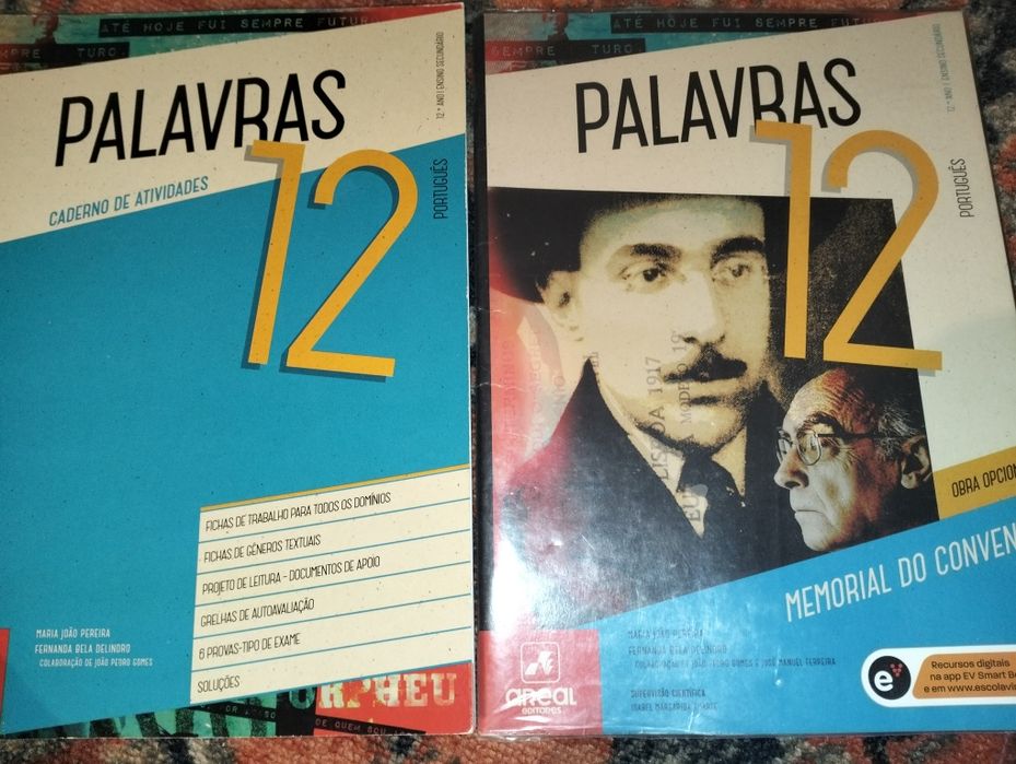 Livro de exercícios " Palavras 12" + Memorial do Convento 12° ano