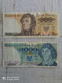 Banknoty PRL 500 l 1000zl