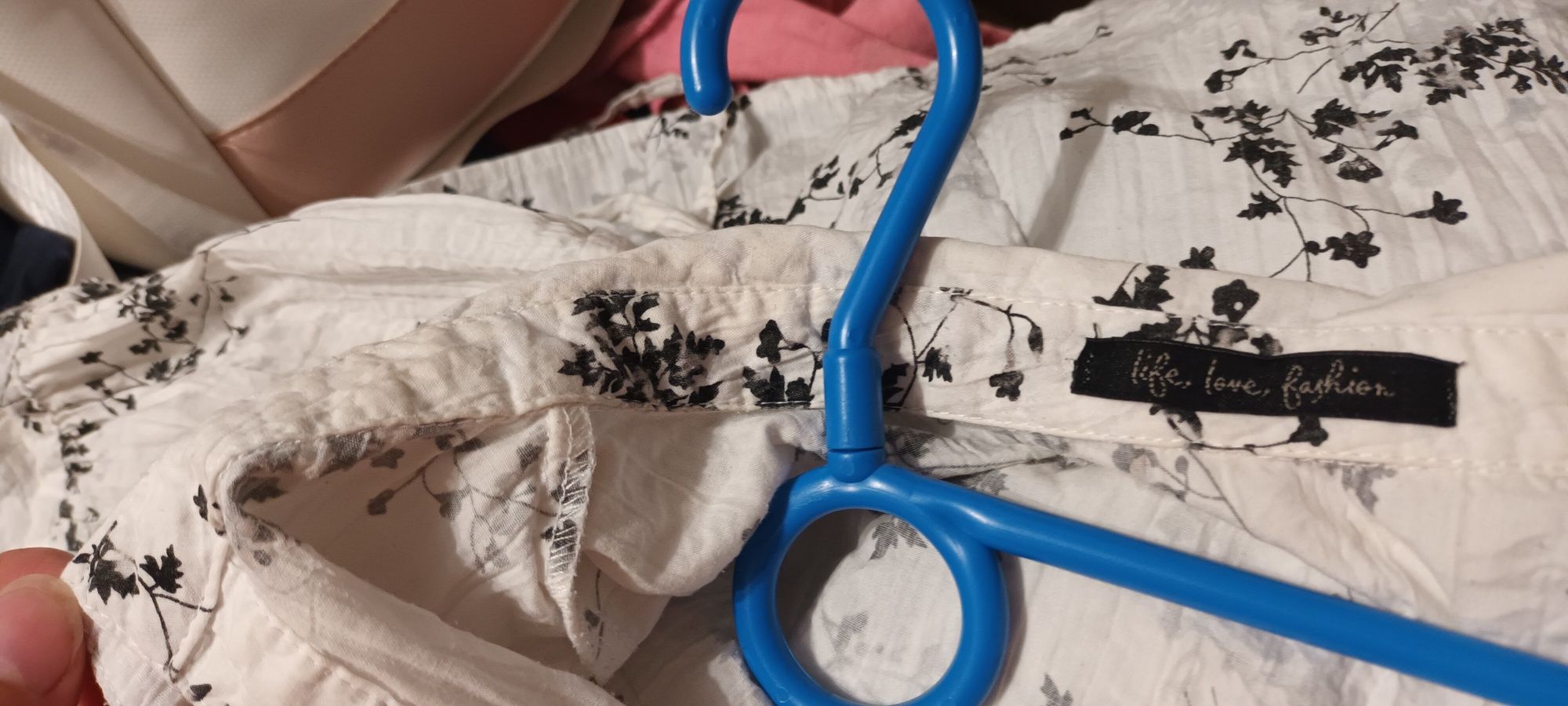 Koszula damska wzorzysta krótki rękaw r 46