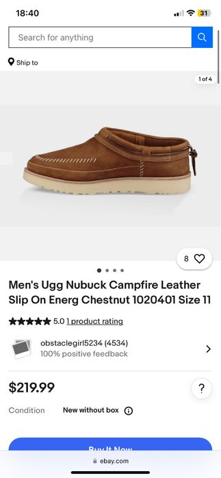 Мокасіни, туфлі, Оригінал  Ugg Nubuck Campfire Leather
