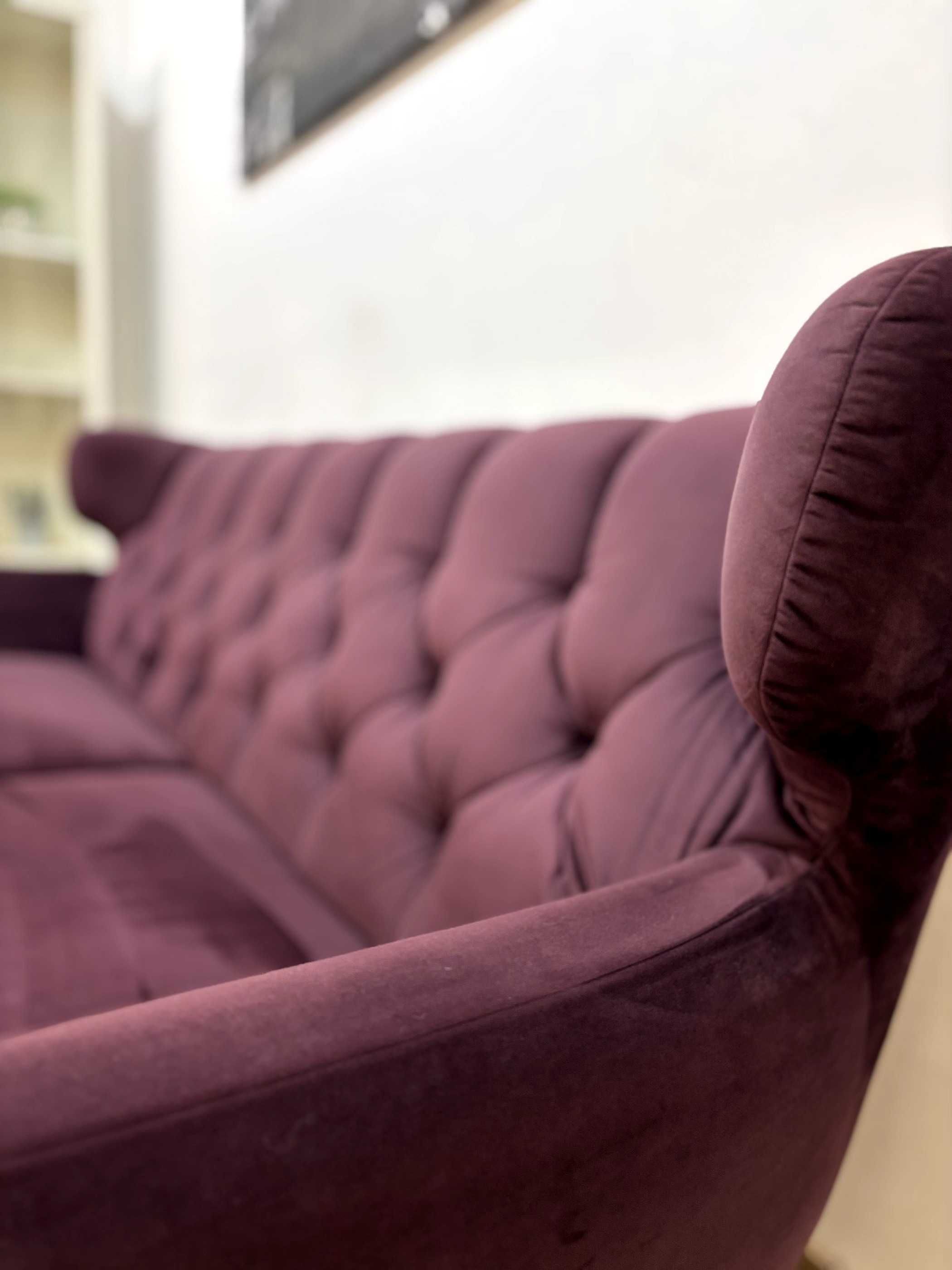 Ekskluzywna sofa SIXTY fioletowa | Darmowy Transport