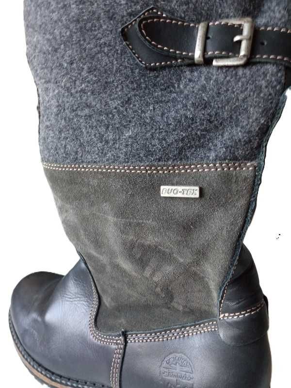 Tamaris Duo-Tex wyższe buty zimowe r 38 wkł.24cm.