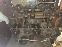 Suporte para Halteres/ halteres / pesos / barra - material musculação