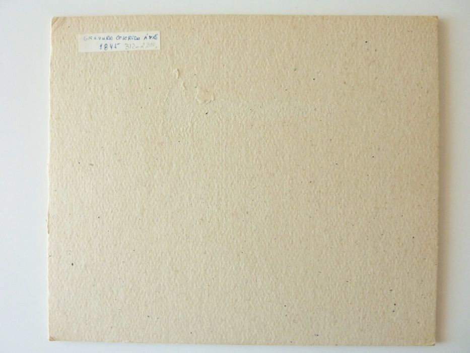 Gravura Asburton colorida à mão 1845