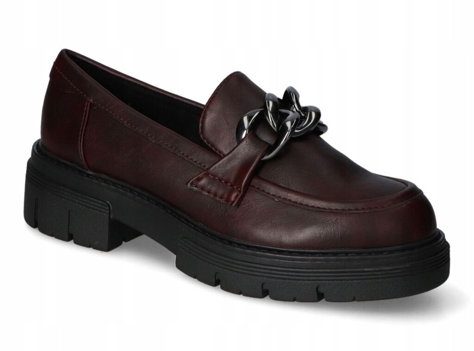 Markowe Mokasyny Marco Tozzi Bordowe roz.39