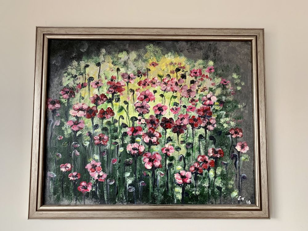 „Kwiaty” cudowny obraz akryle na płótnie D. O