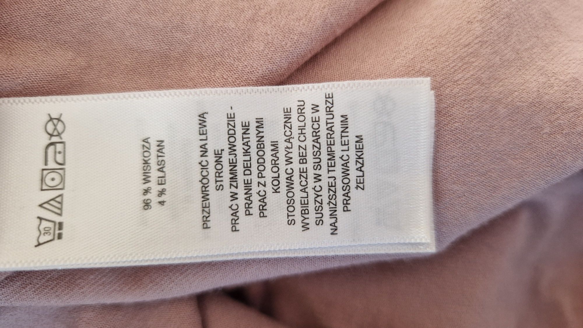 Gładka długa luźna bluzka pudrowy róż plus size XL-3XL JNY