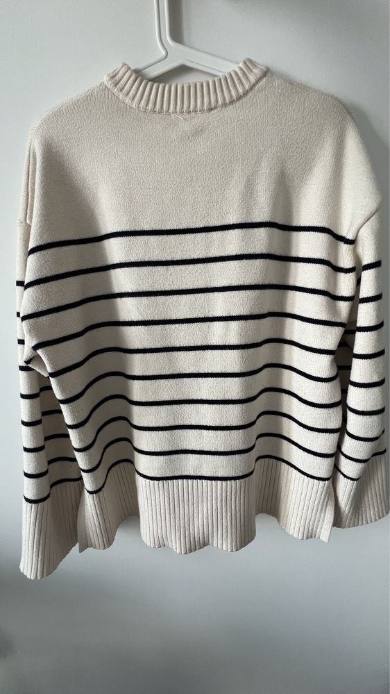 Sweter w paski beżowy M 38 Zara