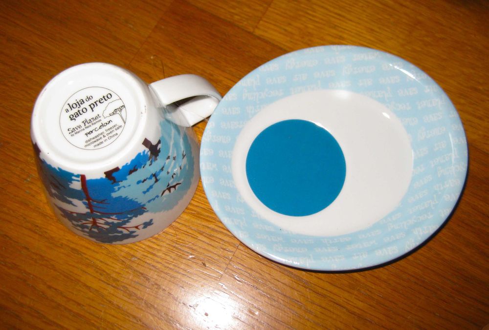 Conjunto de 2 Chávenas Gato Preto: Save the Planet em Caixa original