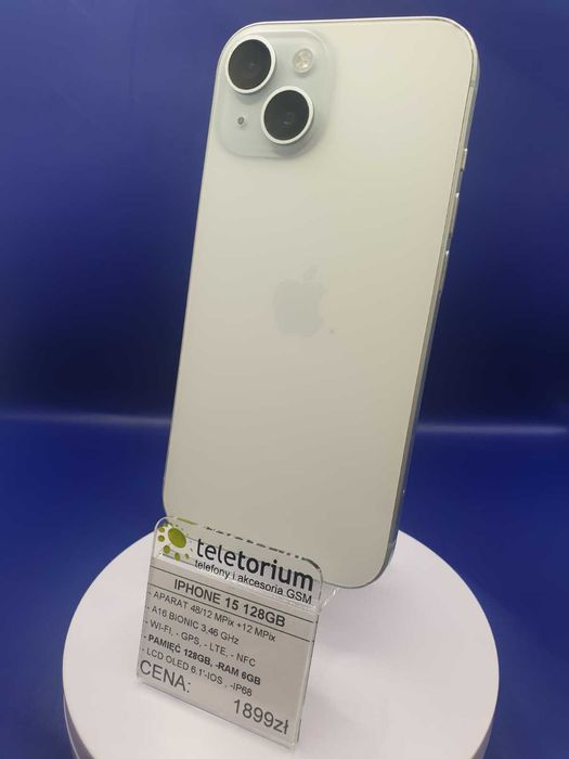 Iphone 15 128GB /Bat 88%/Gwarancja/Teletorium Leroy Merlin Szczawno
