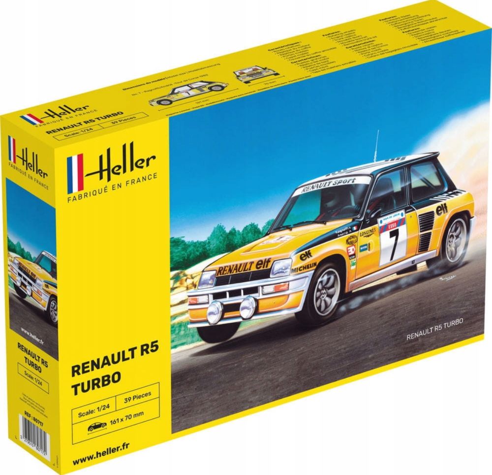 Samochód Renault R5 Turbo model 1:24 Heller 80717