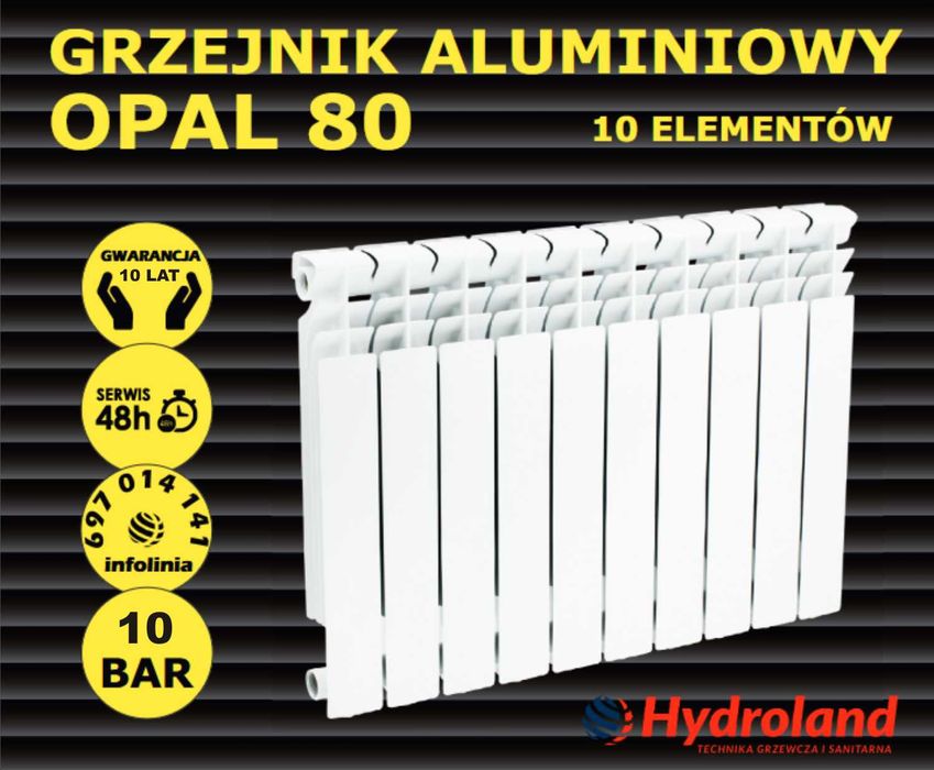 Grzejnik aluminiowy Opal 80 cm