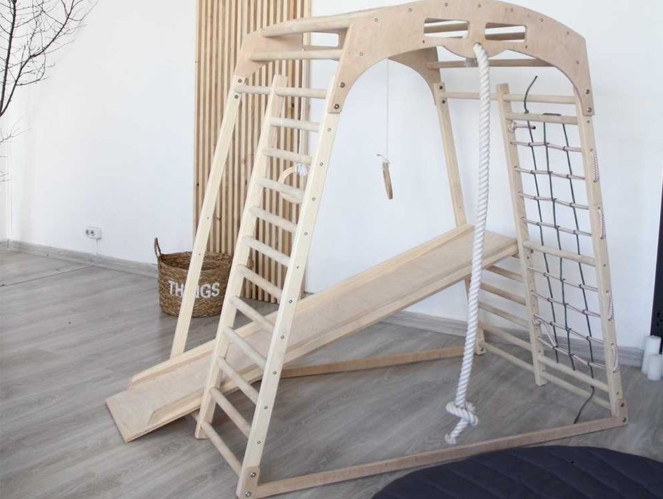 Шведська стінка Спортивний комплекс Сітка Гірка Канат Кільця Гойдалка