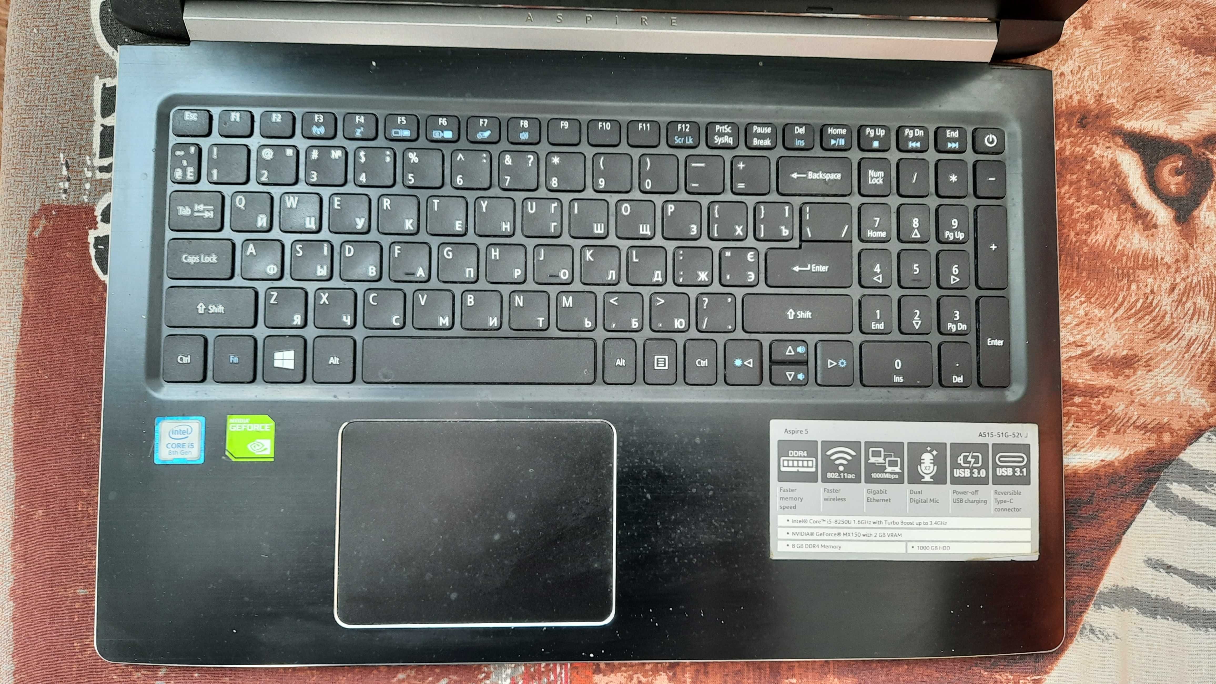 Ноутбук Acer Aspire 5 A515-51G-52VU не рабочий