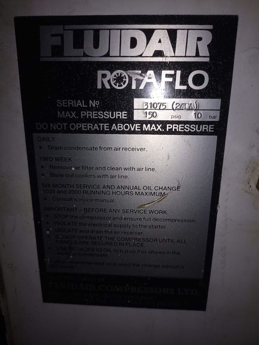 Compressor de palhetas FLUIDAIR Rotaflo L23