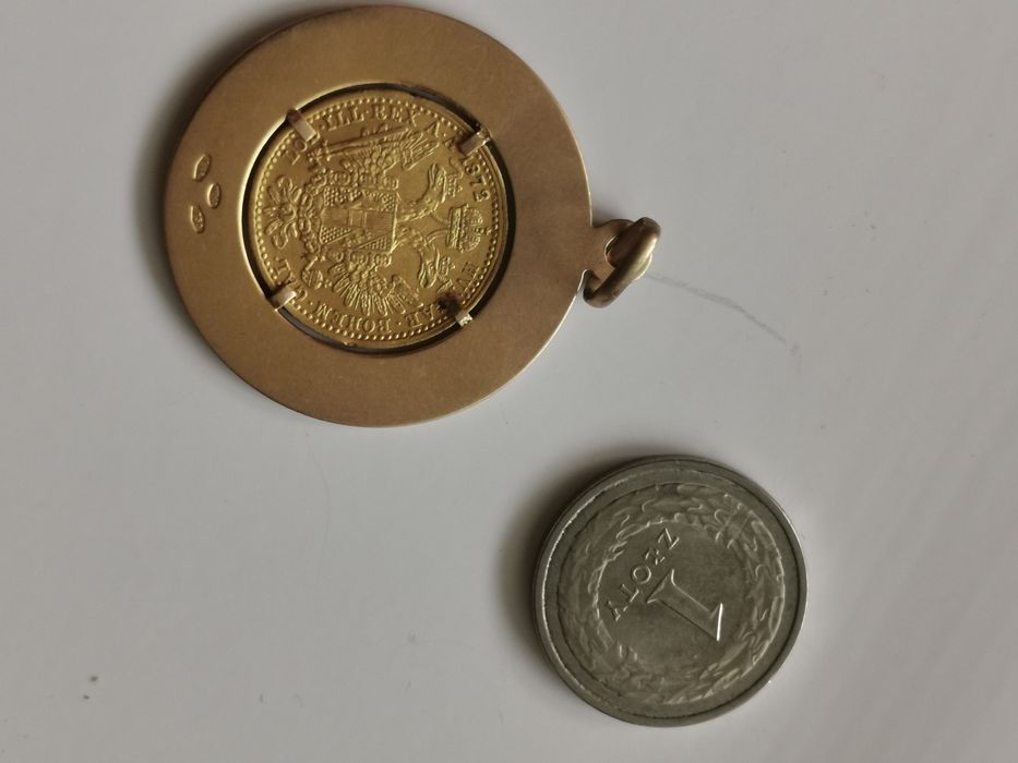 Złota moneta przywieszka excluzywna Unisex Próba złota 750/950