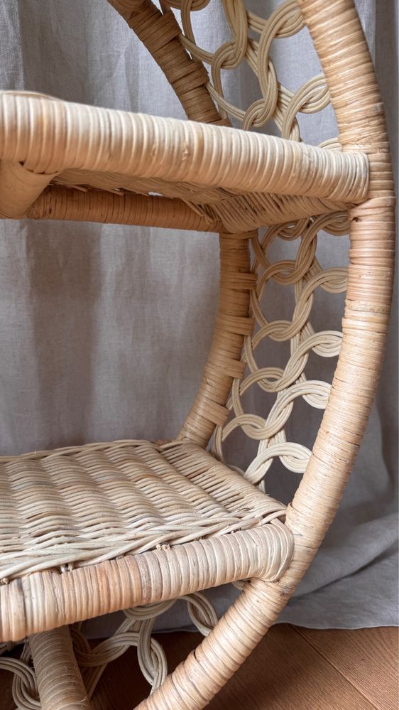 Półka okrągła rattanowa Positano Boho Swing jak nowa