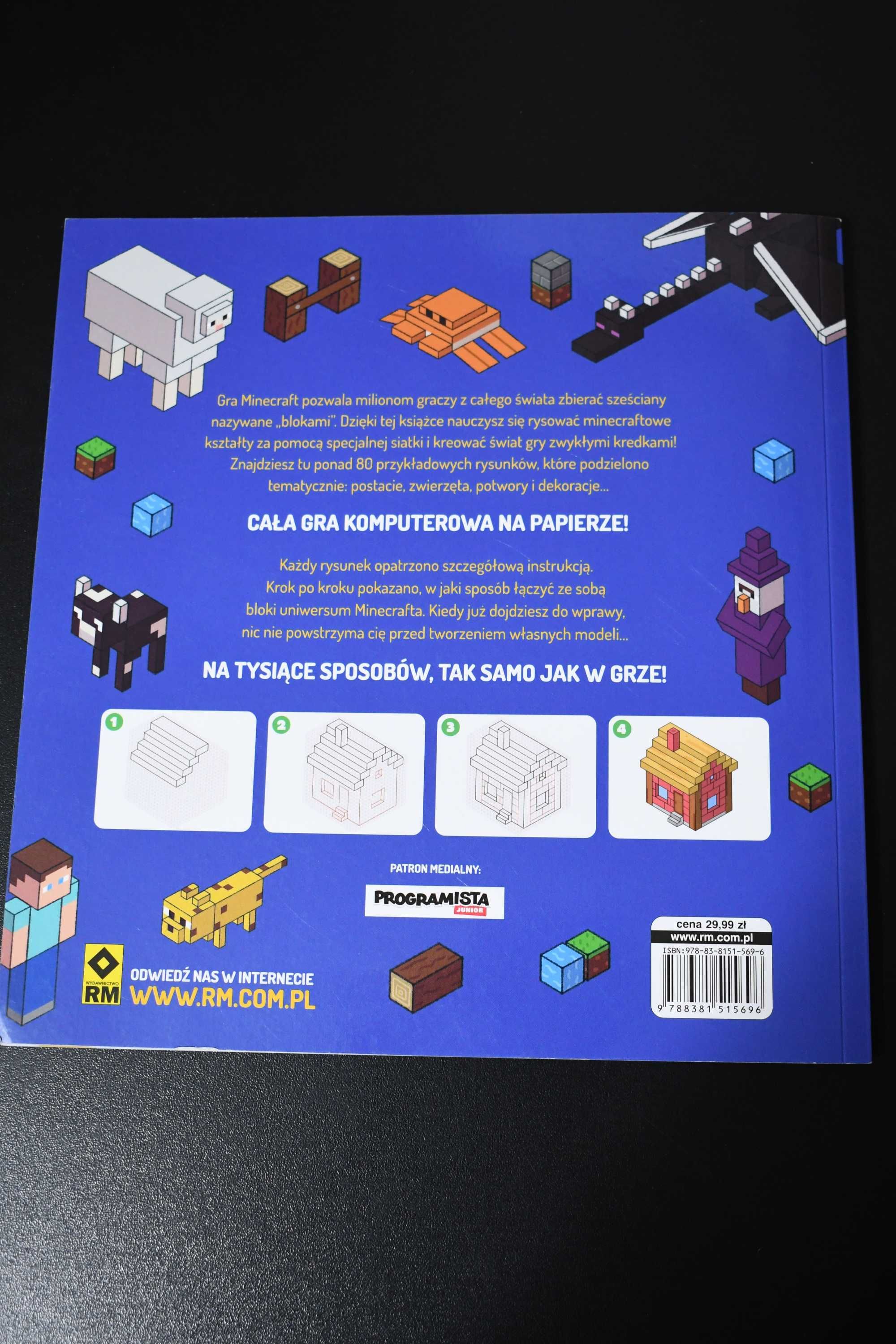 3 KSIĄŻKI MINECRAFT poradniki i rysowanie w stylu minecraft WYSYŁKA