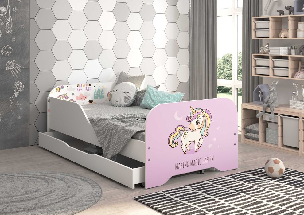 Łóżko MIKI dziecięce 160x80 + materac + szuflada ! dużo wzorów
