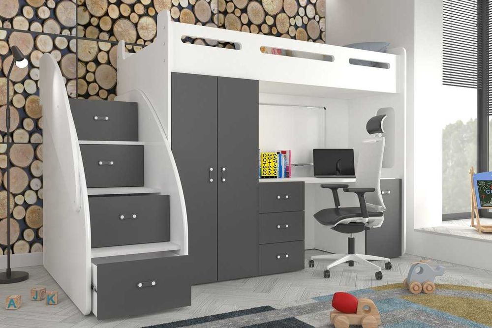 Łóżko piętrowe 200x80 materac + biurko ZUZIA PLUS