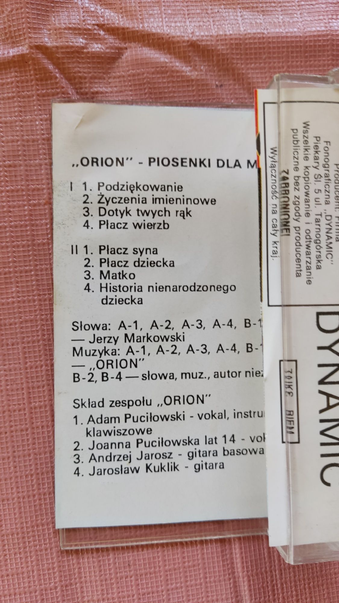 Orion piosenki na dzień matki kaseta audio disco polo