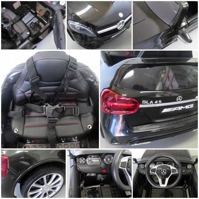 Mercedes GLA45 czarny Miękkie koła Eva, miękki fotelik