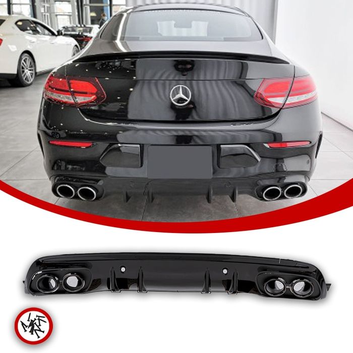 Mercedes C205 C43 COUPE Dyfuzor Tylnego Zderzaka Dokładka AMG Czarny