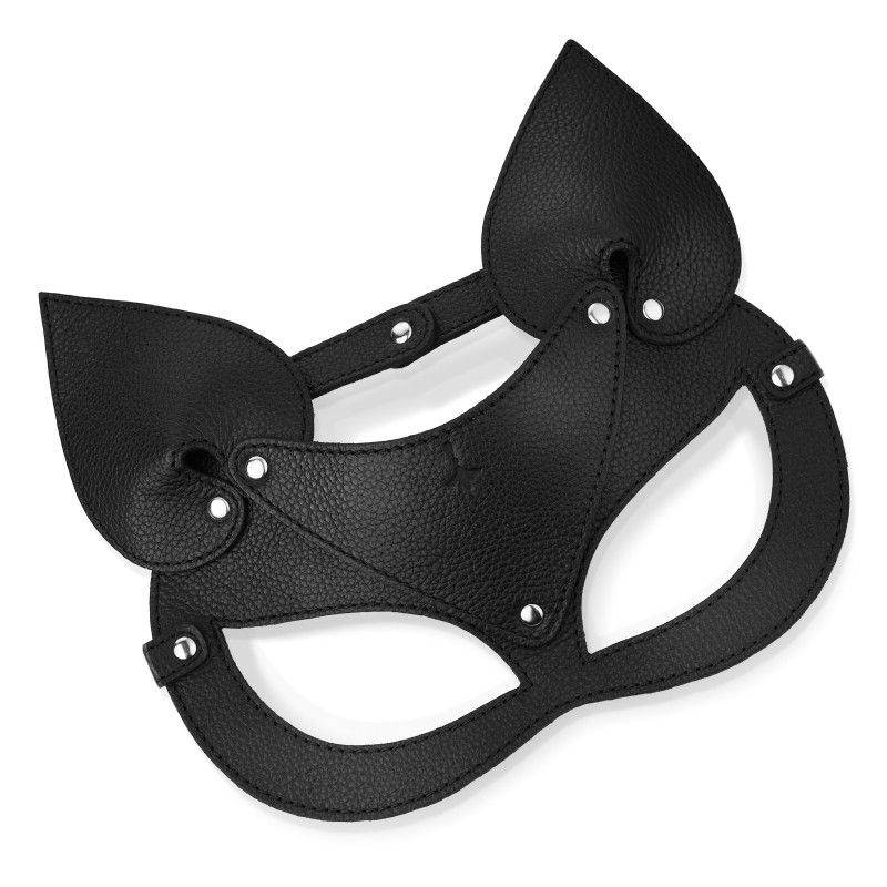 skórzana maska z uszami kota cat leather mask sessuale 37s01u