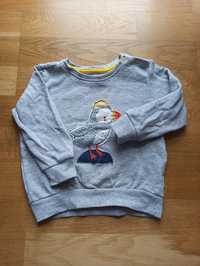 Bluza 86 bawełna z ptakiem szara dla chłopca niemowlęca 5.10.15