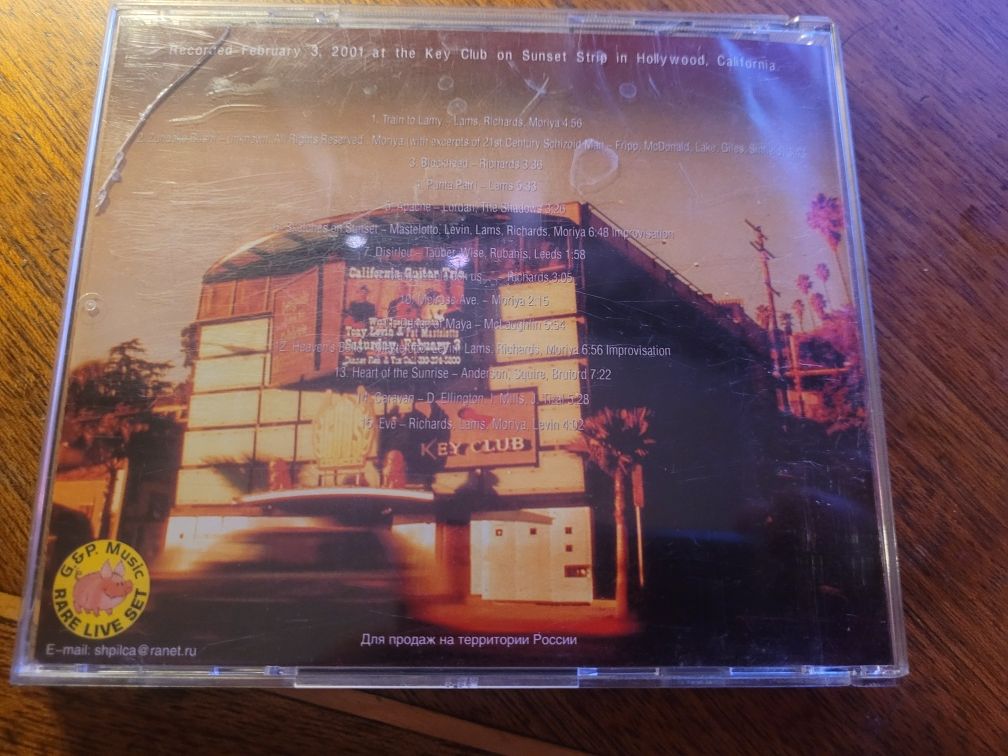 CD California Guitar Trio  Live at the Key Club 2001 self released