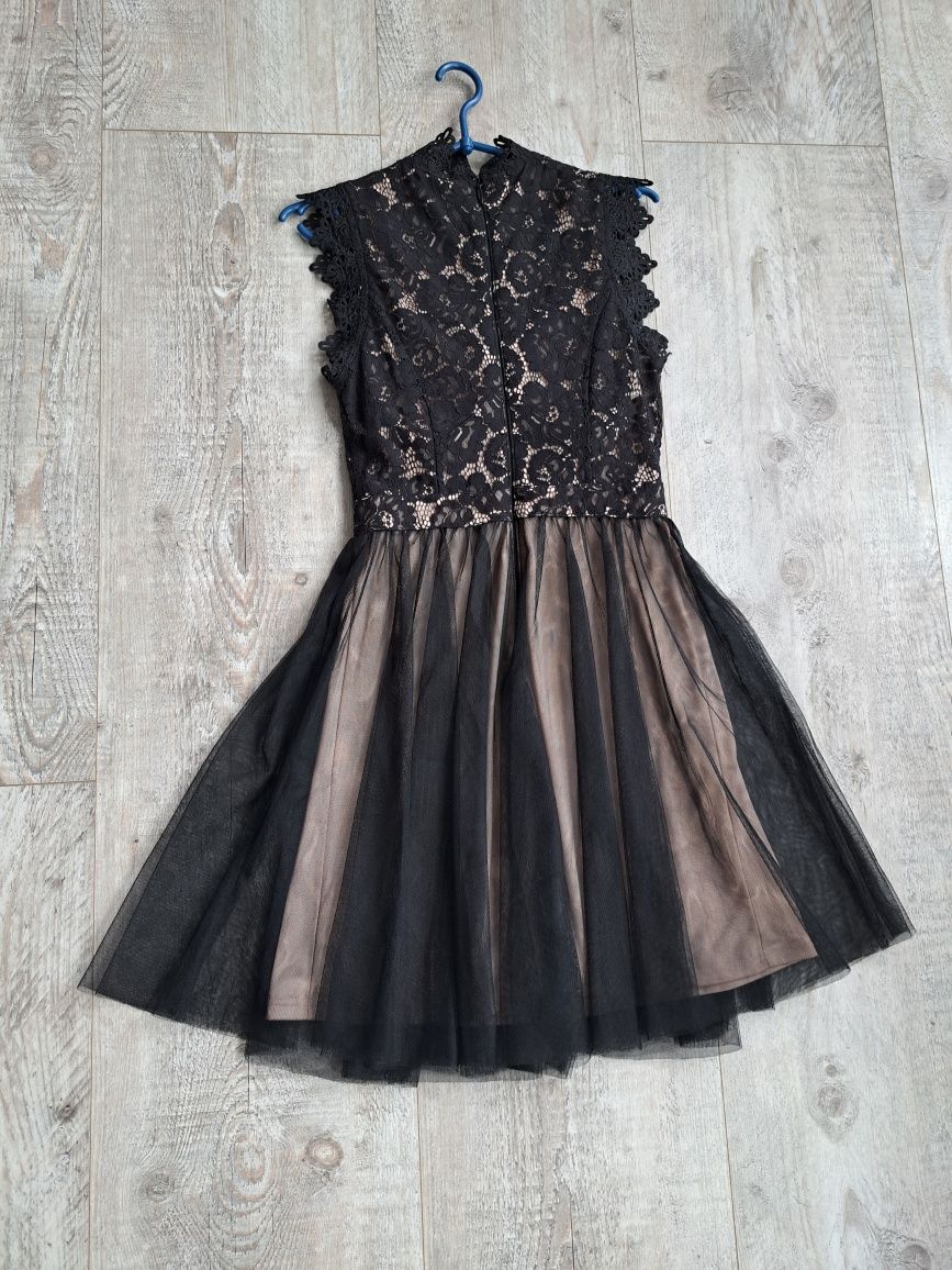 Sukienka czarno-bezowa