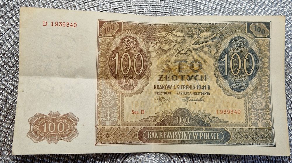 Banknot 100 złotych 1941 r
