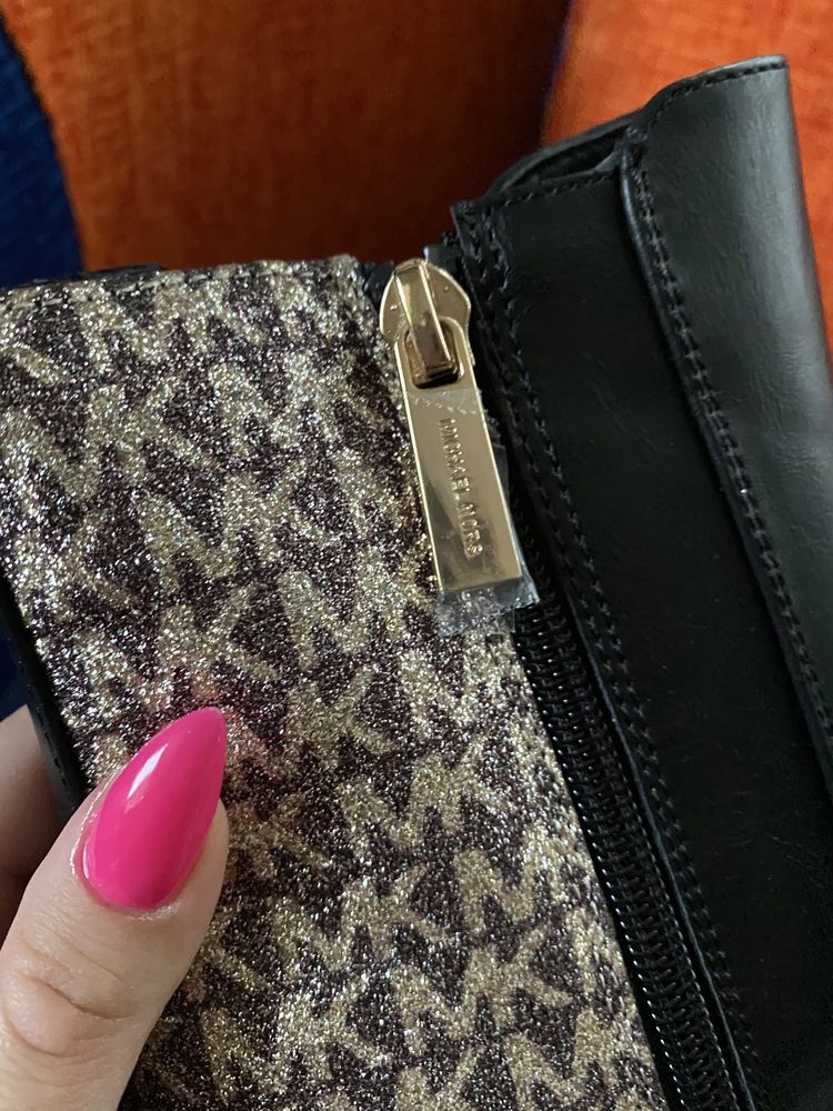 Nowe botki michael kors 35 36 czarne monogram trapery mk złote