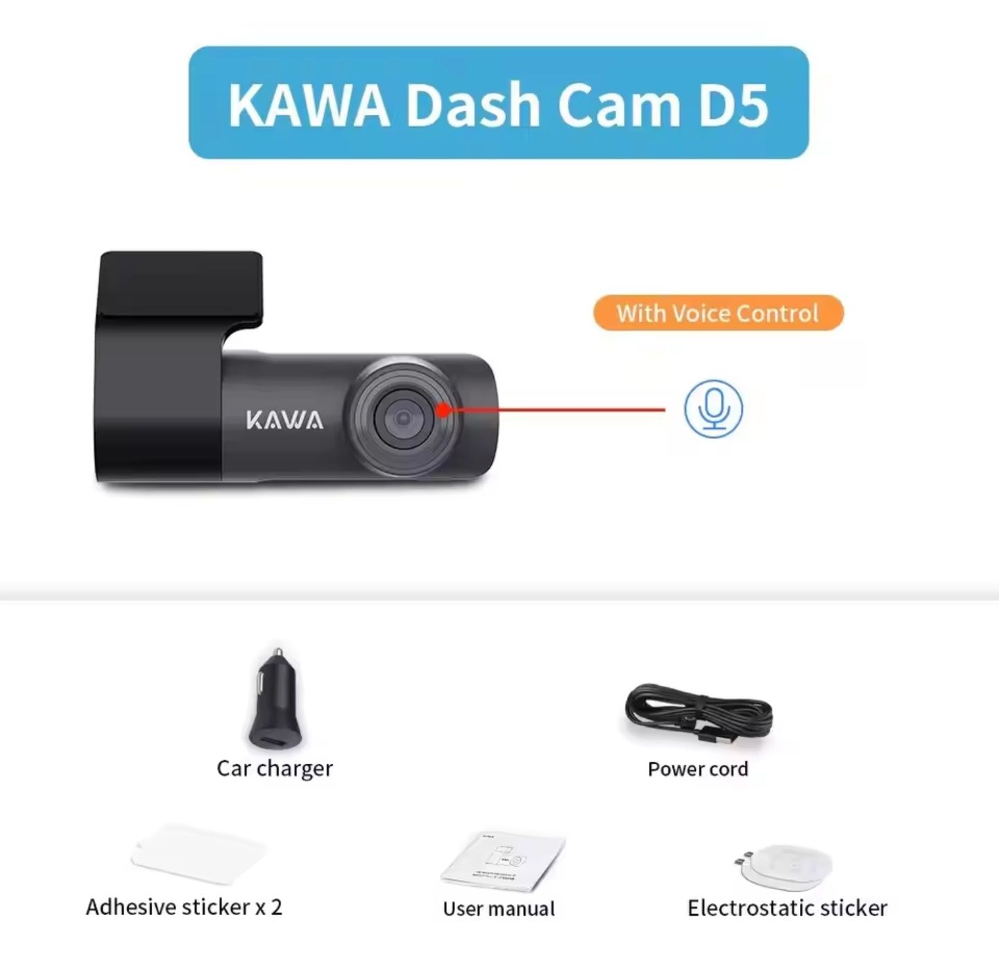 KAWA D5 відеореєстратор відеорегістратор 4k Wifi голосовий помічник