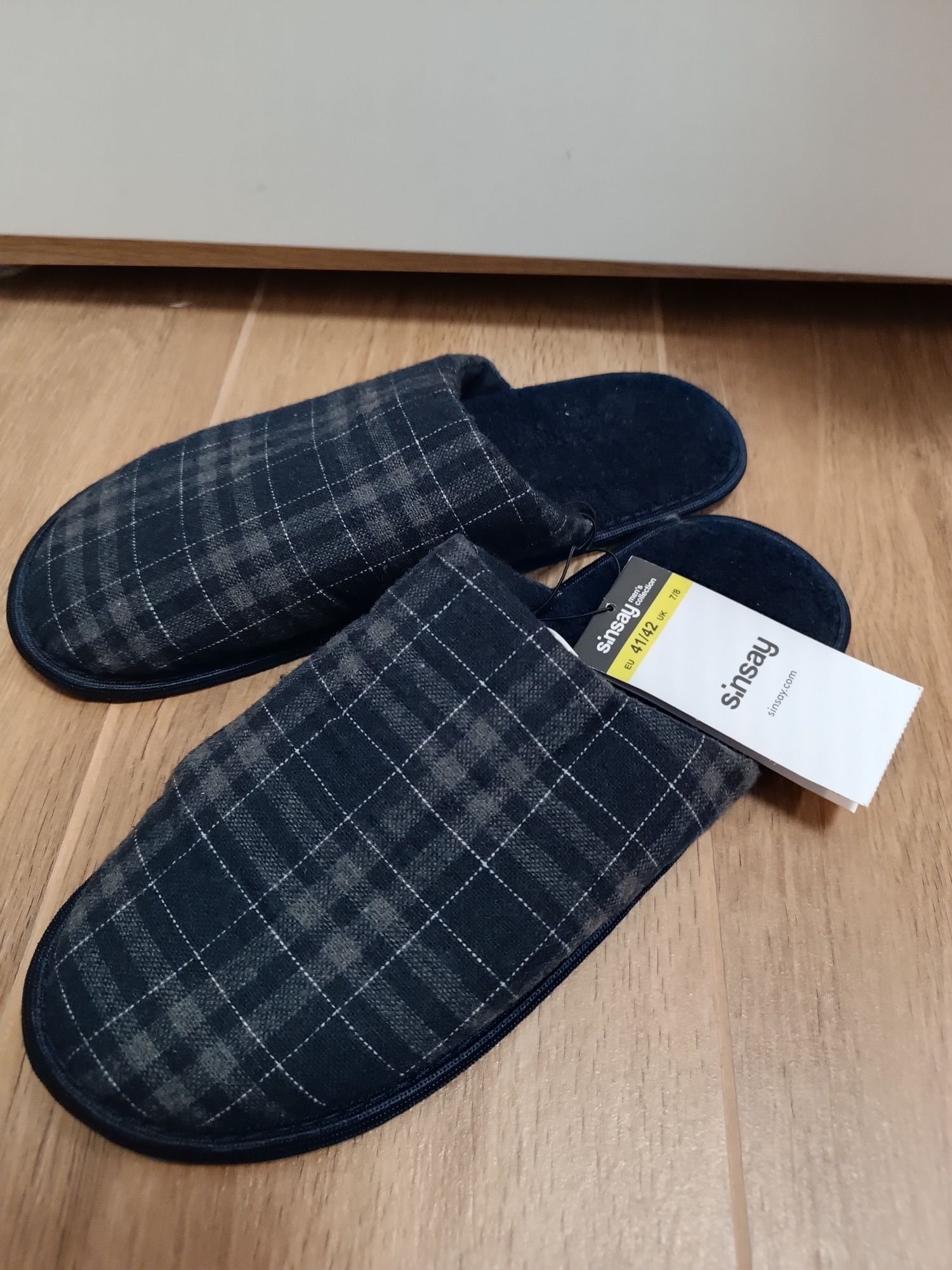 Kapcie męskie w kratkę 41/42
