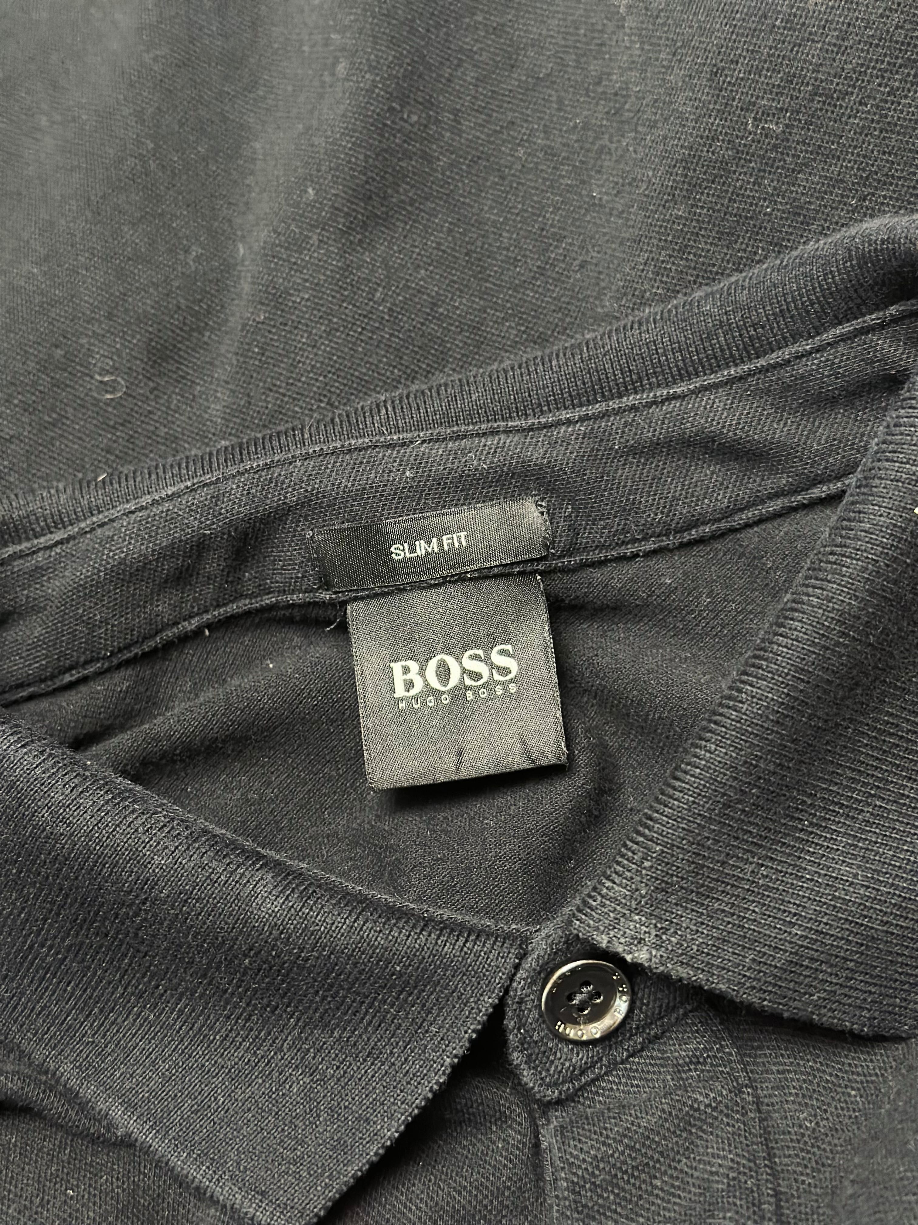 Koszulka polo męska Boss M czarna na długi rękaw