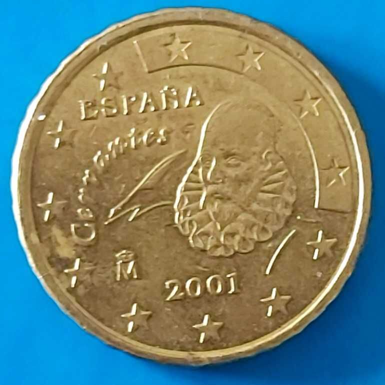 10 Cêntimos de 2001 de Espanha,  Miguel Cervantes